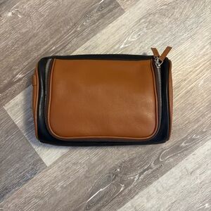 Genuine Leather Toiletry Case Men’s Brown & Black Travel Piece Organize Vacation